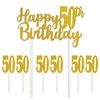 Say happy 50th Birthday in glittering gold!  Our Happy 50th Birthday cakes topper set will add that something extra to your guest of honor's cake!