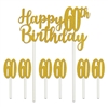 Say happy 60th Birthday in  glittering gold!, even if they're not in thier golden years!  Our Happy 60th Birthday cakes topper set will add that something extra to your guest of honor's cake!