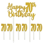 Celebrate the golden years with  our Happy "70th" Birthday Cake Topper. Our Happy 70th Birthday cakes topper set will add that something extra to your guest of honor's cake!