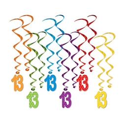 13, it's a milestone whether it's a birthday, anniversary or Friday the 13th!  Whatever your reason for celebrating this "13" whirl is sure to be lucky!  These multi colored whirls come 12 to a pack.