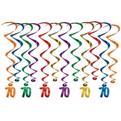 Every decade deserves a celebration, these whirls are sure to help make your 7th decade Instagram ready! <br/> These multi colored 
whirls come 12 to a pack.