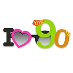 <h1>I Love The 90's Glasses</h1>
Give all your guests a 90's view of the world with theses fun I Love The 90's Glasses.  They'll be great fun at the party and a lasting memory for all your guests to take along!  Sold one per package.