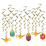 You Arabian night will be picture perfect with our Lantern & Lamp Whirls.  These colorful and kinetic hanging decorations add the special touch to your party that will light up every guest.