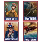 Celebrate History and add a nostalgic touch with these classic World War II Poster Cutouts.  Each package contains four 11.5" x 15" full color posters printed one side on high quality cardstock.  Suitable for framing!