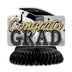 Celebrate your graduate, show your pride and create a classic focal point with this stylish Graduation Centerpiece.  Standing 8.75 inches tall it opens full round.  Sold one per package, reusable with care.