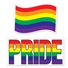 Make a big statement with these Jumbo Rainbow and Pride Cutout!  Whether you hang these from the ceiling, on a wall, or carry them in a parade; you'll be showing your pride and confidence in yourself!  2 cutouts per package.