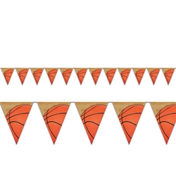 Whether your planning a March basketball watch party, picking your college basketball brackets, celebrating the end of a season or holding a sign-up drive for a new one, this 12 foot long Basketball Pennant Banner is sure to catch the eye.
