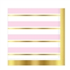 Add class and color to your celebration with these Striped Luncheon Napkins in PPink, White and Gold. Each package contains 16 two-ply napkins. Napkins measure 12.88 x 12.88 inches. Please Note: Napkins are not microwave safe.