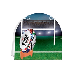You'll be the game's hero at your Rugby themed party or awards dinner with this full color 3-D Rugby Centerpiece.  It looks great on a serving table, as a decoration on a shelf or as the focal point on a beverage table.