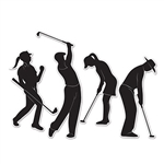 to add the extra touch to complete your golf themed decor.  Each package comes with 4 silhouettes that measure from 9.75 to 14.5 inches tall.  Printed both sides on high quality cardstock.  After the party, hang these silhouettes on a game or family room!