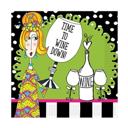 Nobody celebrates wine line Dolly Mama.  There's no doubt what time it with these Dolly Mama's™ Wine Celebration Lunch Napkins!  Each package contains 16 2-ply napkins.  Napkins are 12.88 inches square.