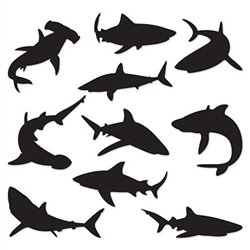 Hosting an Under The Sea themed party or event?  Include these striking Shark Silhouettes to add interest and depth to your venue.  Each package includes 10 silhouettes printed on high quality cardstock. These sharks range in size from 10 to 15 inches.