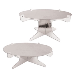 This Silver Metallic Cake Stand will add an elegant and eye catching display to your table. no matter what you're celebrating!