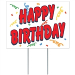 Perfect for drive-by celebrations, this corrugated plastic sign can withstand the elements and looks great in your yard.  Simple assembly required, comes with two 15 inch long metal stakes.  Also easy to hang on a wall or suspend from a ceiling.