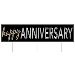 It doesn't have to be a milestone anniversary to say Happy Anniversary in a big way.  This All Weather Jumbo Happy Anniversary Yard Sign is sure to put a smile on that special someone's face!  Includes three 15 inch long metal spikes for yard mounting.