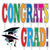 This three piece, all-weather jumbo Congrats Grad! Yard Sign Set will show the neighborhood just how proud you are of your grad!