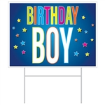 Whether you're doing it for yourself or someone else, make sure everyone that passes by knows there's a special birthday!  This All Weather Birthday Boy Yard Sign is a great fun and colorful way to share the celebration.