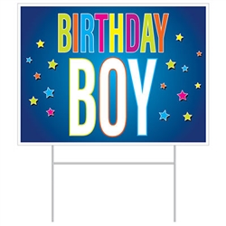 Whether you're doing it for yourself or someone else, make sure everyone that passes by knows there's a special birthday!  This All Weather Birthday Boy Yard Sign is a great fun and colorful way to share the celebration.