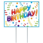 Make sure everyone knows there's a birthday in the neighborhood with this fun and colorful All Weather Happy Birthday Yard Sign.