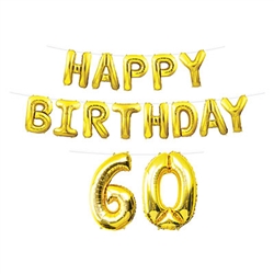 Happy Birthday 60 Balloon Streamer