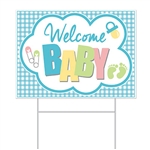 Whether your hosting a baby shower or welcoming a new baby home, this bright and colorful All Weather Plastic Welcome Baby Yard Sign will look great in your yard.  Let the neighborhood know you're new parents, or your shower guests where the party is!