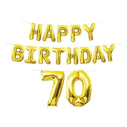 Happy Birthday 70 Balloon Streamer