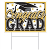 All-Weather  Congrats Grad Yard Sign - Gold
