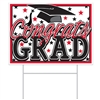All-Weather  Congrats Grad Yard Sign - Red