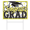 All-Weather  Congrats Grad Yard Sign - Yellow