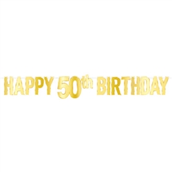 Foil Happy "50th" Birthday Streamer