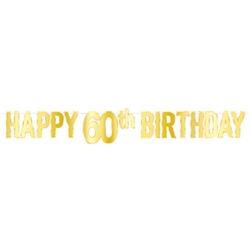 Foil Happy "60th" Birthday Streamer