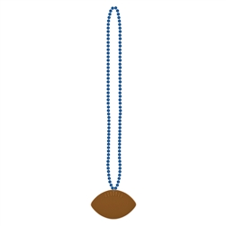 Beads w/Football Medallion - Blue