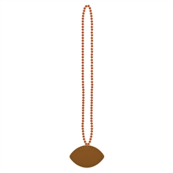 Beads w/Football Medallion - Orange