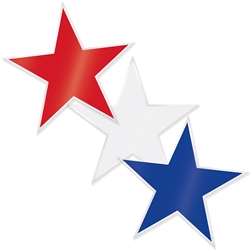 Plastic Star Cutouts - Red, White and Blue