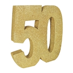 3-D Glittered "50" Centerpiece