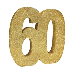 3-D Glittered "60" Centerpiece