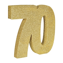 3-D Glittered "70" Centerpiece