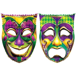 Jumbo Foil Comedy & Tragedy Face Cutouts