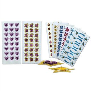 2 Sheets-Assorted Glittered Jeweled Stickers