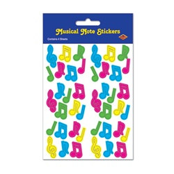 Multi-Color Musical Note Stickers (4 sheets/pkg)