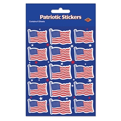 US Flag Stickers (4 sheets/pkg)