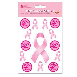 Pink Ribbon Stickers (4 sheets/pkg)