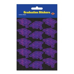 Prismatic Purple Grad Cap Stickers (2 sheets/pkg)