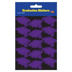 Purple Graduation Cap Stickers