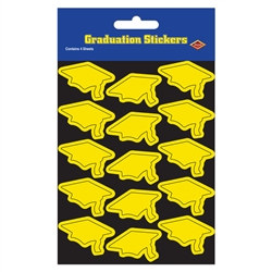 Yellow Graduation Cap Stickers