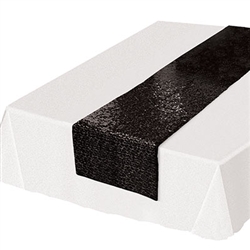 Looking for a classy, subtle and colorful way to add a splash of color to your table settings? This Sequined Table Runner - Black will add the touch of fun and excitement you're party deserves. Each runner is 11.25 inches wide by 6.25 feet long.