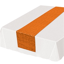 This Orange Sequined Table Runner looks good on any type of table. Simply drape it on dining room table, a coffee table, or even a picnic table to set the mood.