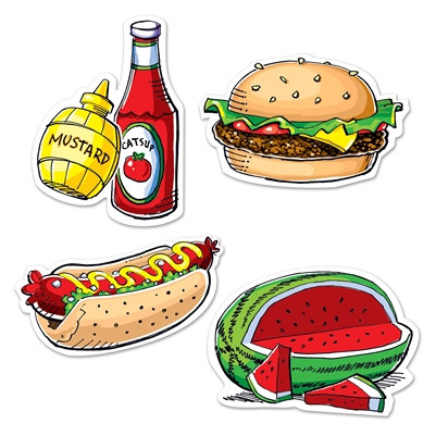 Picnic Food Cutouts (4 Cutouts Per Package)