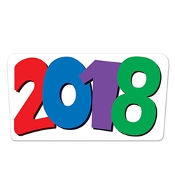 It's time to get ready for your first party of 2018! Our 2018 cutout sign is a necessary decoration for your New Year's Eve party! This sign will also work well for a 2018 graduation party.  Comes one colorful card stock 2018 sign per package.