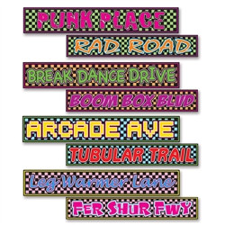 80's Street Sign Cutouts (4/Pkg)